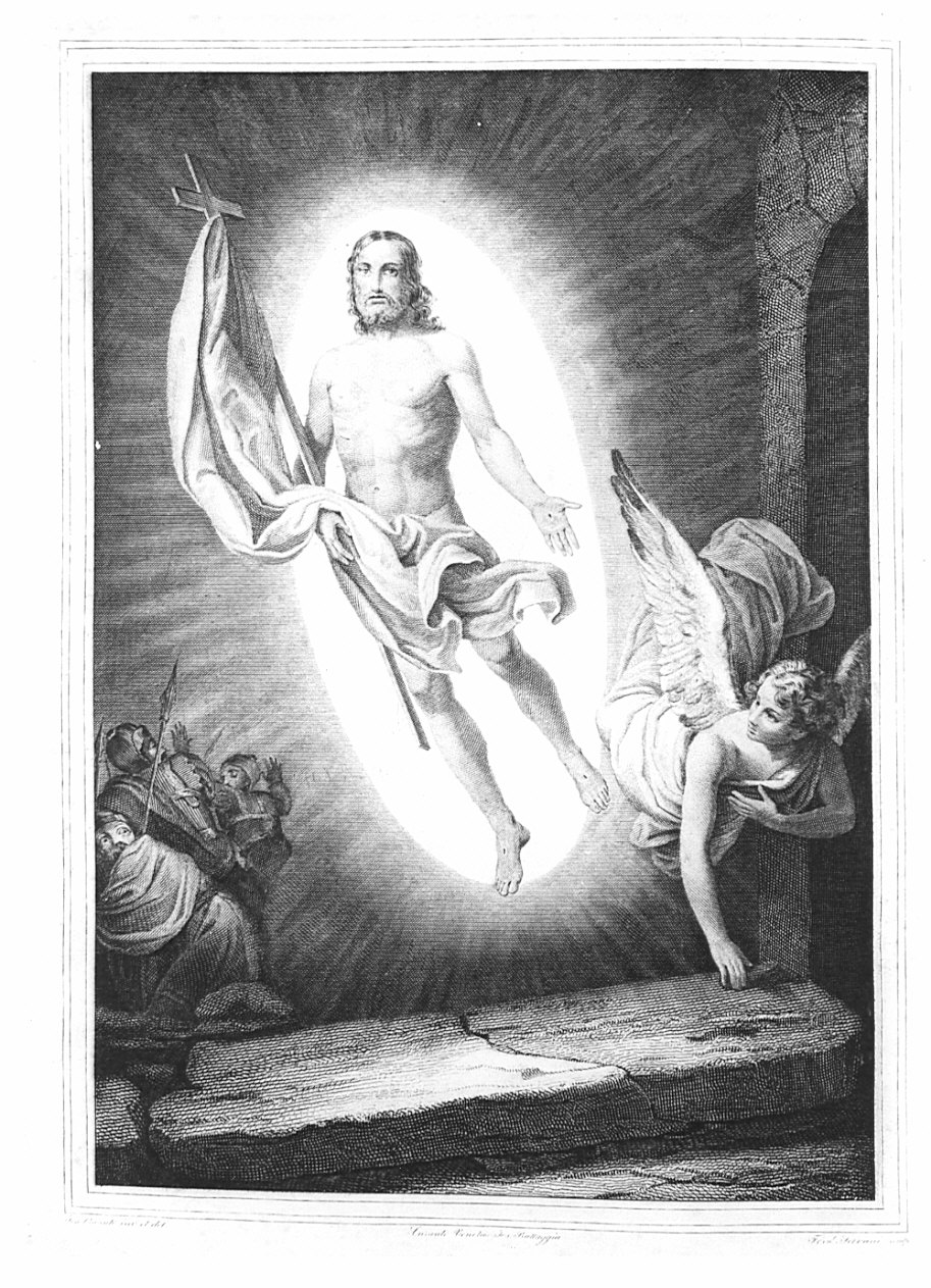resurrezione di Cristo (stampa) di Busato Giovanni, Silvani Ferdinando (sec. XIX)