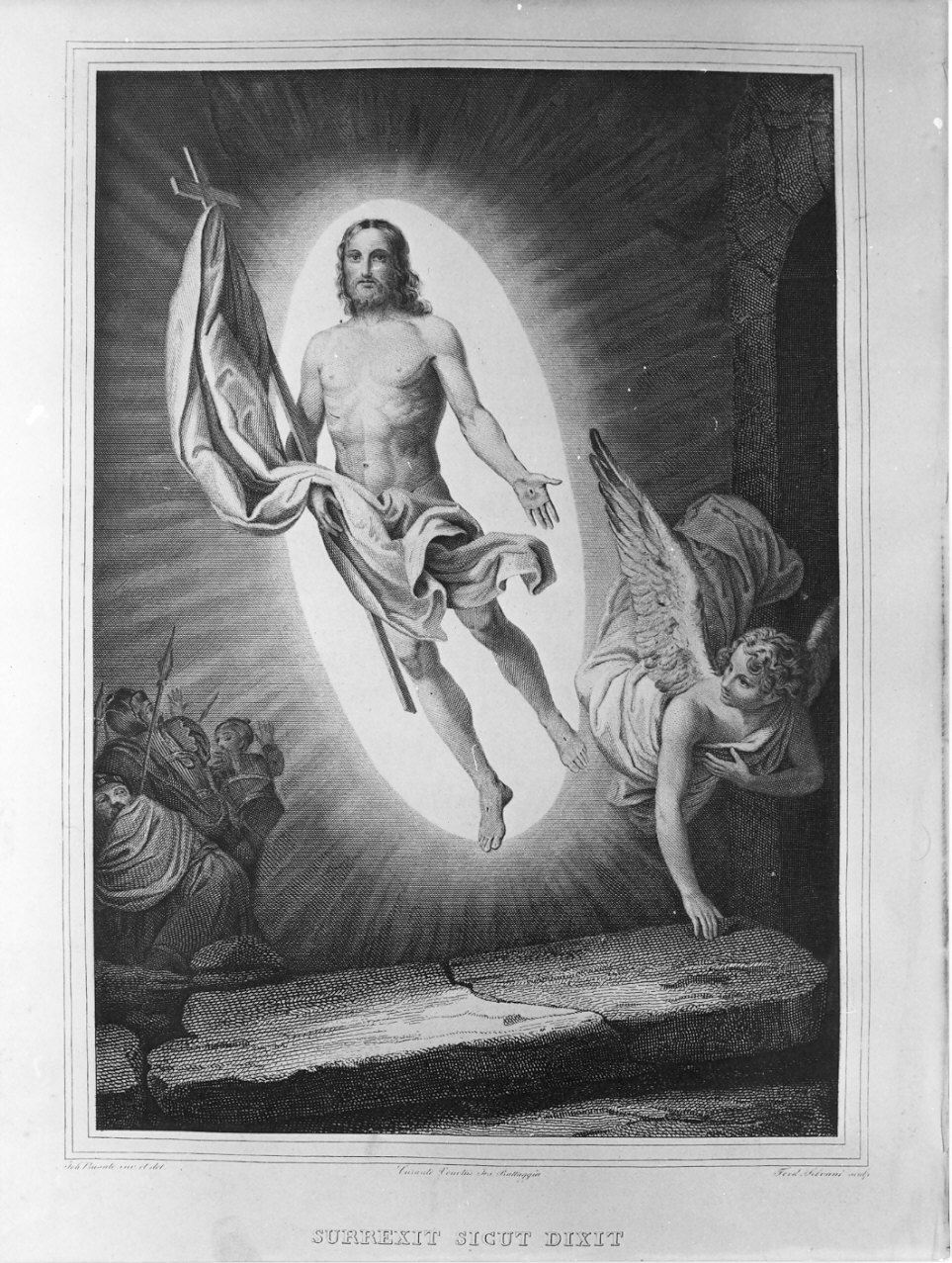resurrezione di Cristo (stampa) di Busato Giovanni, Silvani Ferdinando (sec. XIX)