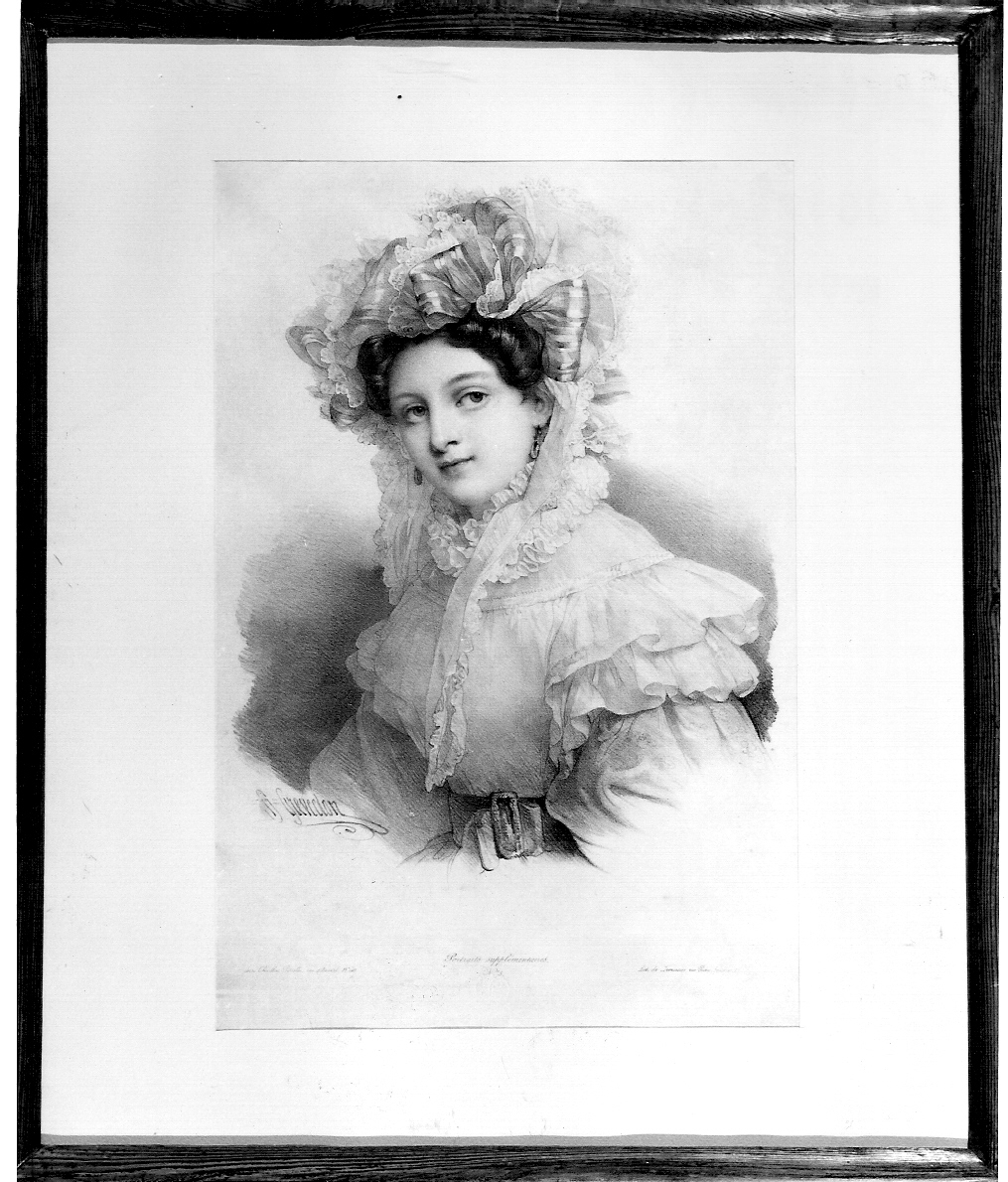 Portraits supplementaires N° 5, busto femminile (stampa) - ambito francese (prima metà sec. XIX)