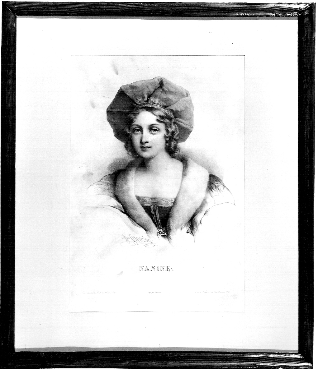 Nanine, busto femminile (stampa) - ambito francese (prima metà sec. XIX)