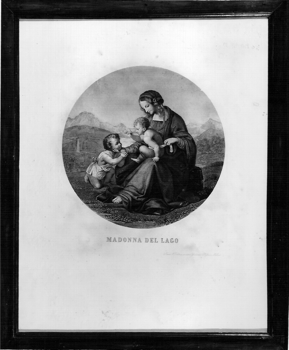 Madonna del Lago, Madonna con Gesù Bambino e San Giovannino (stampa) - ambito italiano (prima metà sec. XIX)