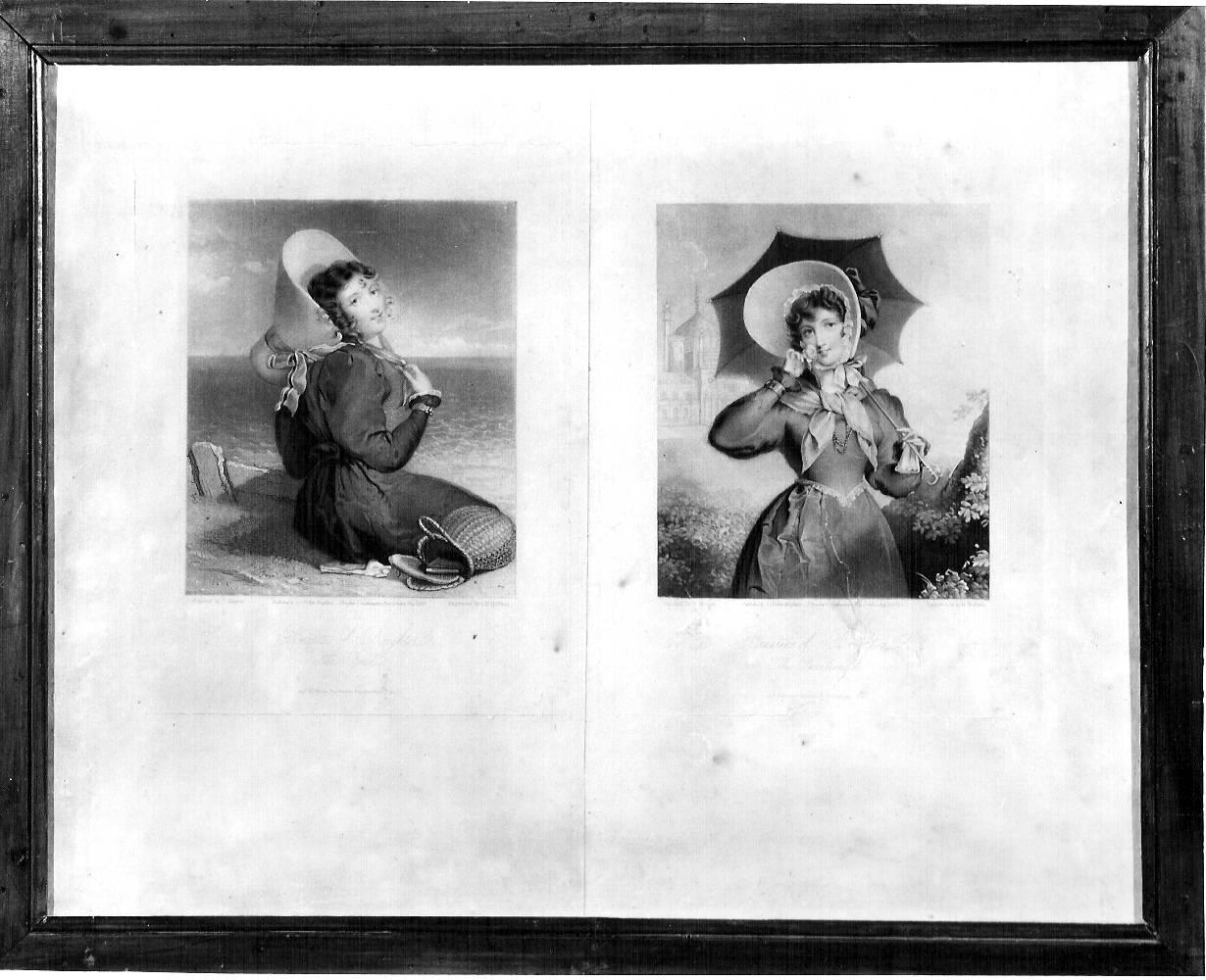 Beauties of Brighton, figure femminili (stampa, stampa composita) di Hauffam A.M (sec. XIX)