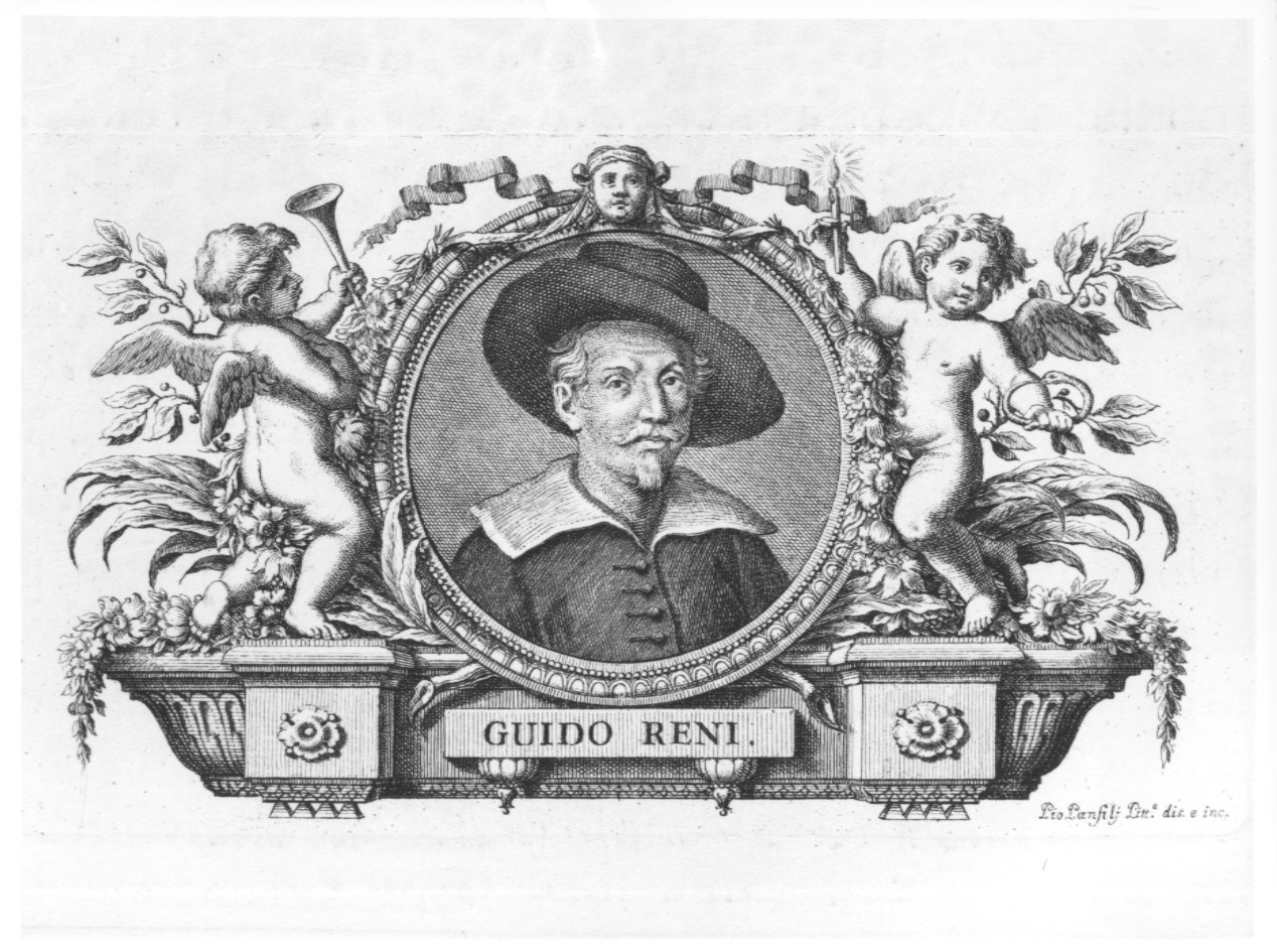 Ritratto di Guido Reni, ritratto d'uomo (stampa, serie) di Panfili Pio (sec. XVIII)