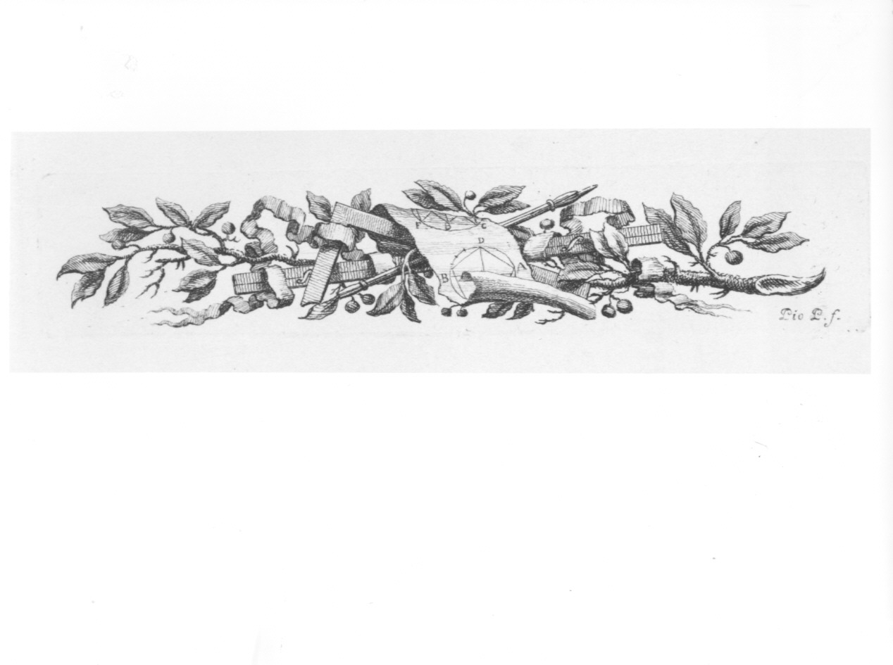 cartiglio (stampa, serie) di Panfili Pio, Zanotti Cavazzoni Giampietro (sec. XVIII)