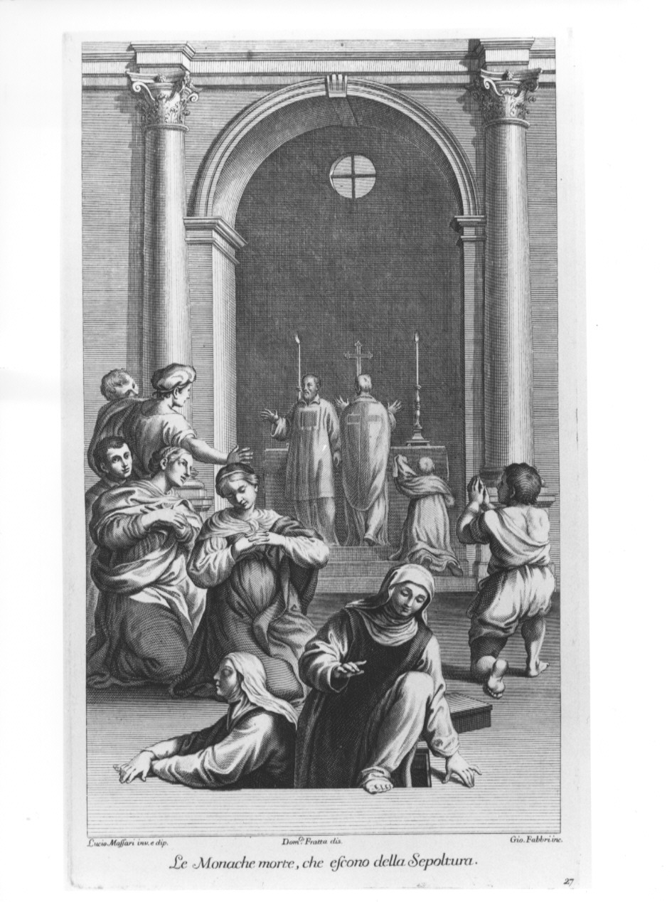 Le Monache morte, che escono della Sepoltura, San Benedetto (stampa, serie) di Fabbri Giovanni, Fratta Domenico Maria, Massari Lucio (sec. XVIII)