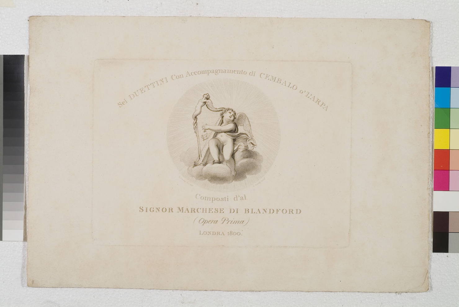 angelo musicante (stampa tagliata) di Condè Pierre, Cosway Richard (sec. XIX)