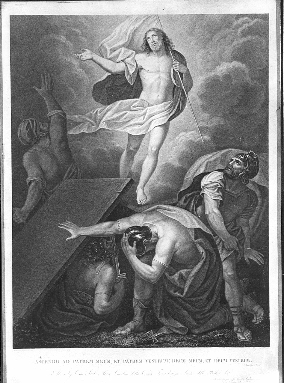 resurrezione di Cristo (stampa) di Rados Luigi, Crespi Benedetto detto Bustino, Raggio Vincenzo (prima metà sec. XIX)