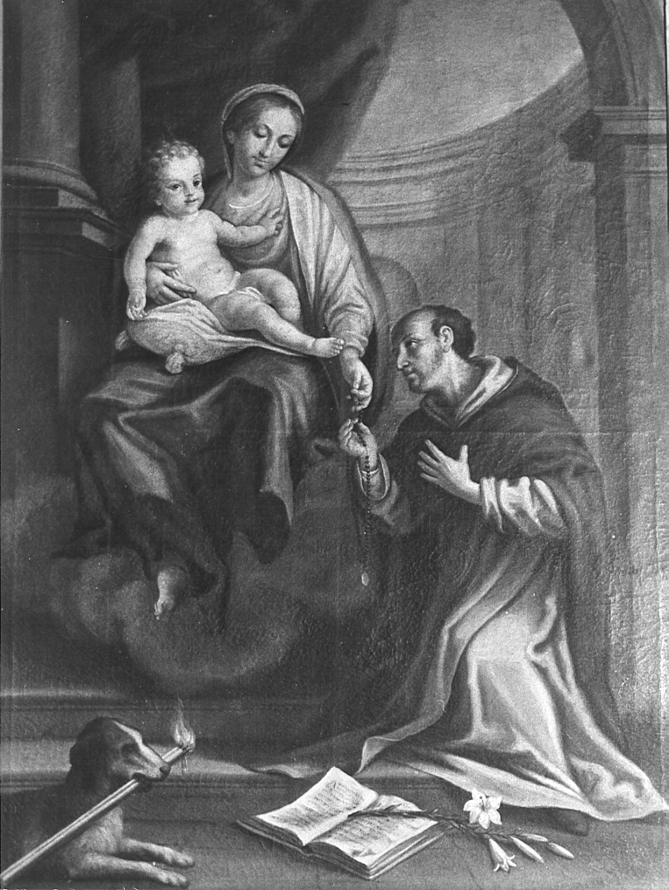Madonna con Bambino e San Domenico (pala, opera isolata) - ambito lombardo (sec. XVIII)