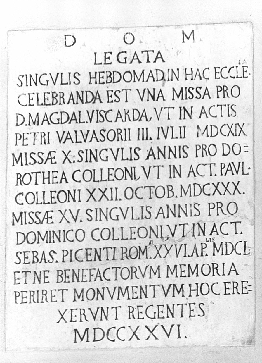 lapide, opera isolata - bottega bergamasca (sec. XVIII)