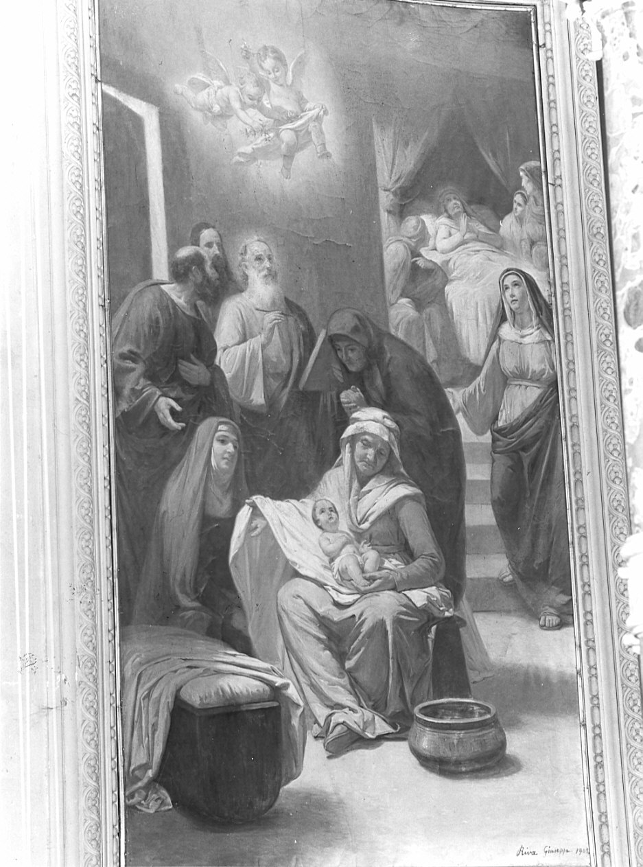 nascita di San Giovanni Battista (dipinto, opera isolata) di Riva Giuseppe (sec. XX)