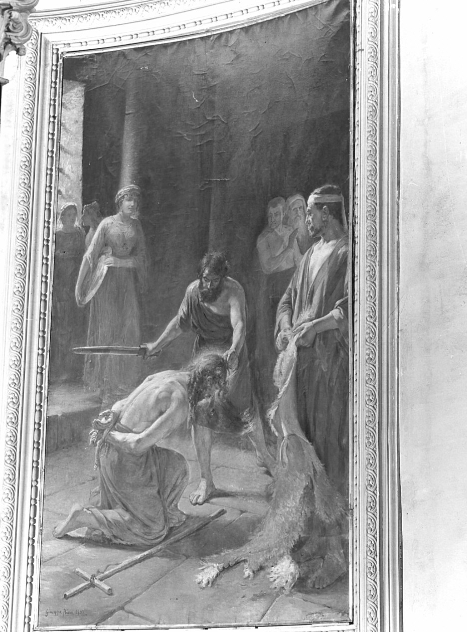 decapitazione di San Giovanni Battista (dipinto, opera isolata) di Riva Giuseppe (sec. XX)