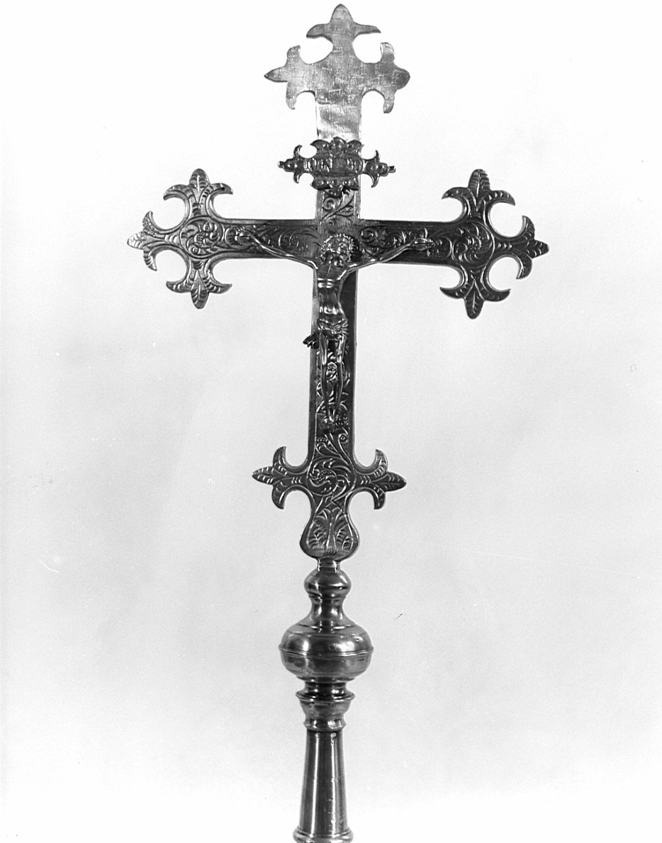 croce processionale, opera isolata - bottega lombarda (sec. XVII)