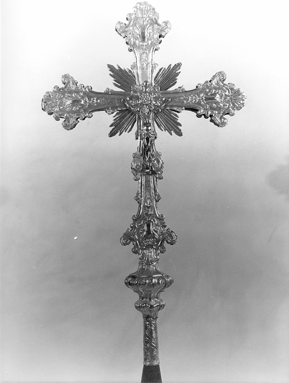 croce processionale, opera isolata - bottega lombarda (sec. XVIII)