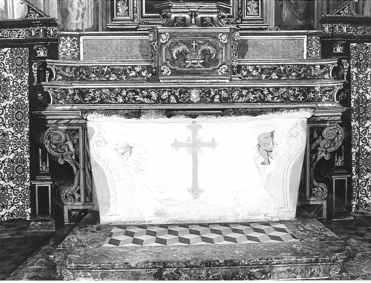altare maggiore, opera isolata - bottega bergamasca (fine sec. XVII)
