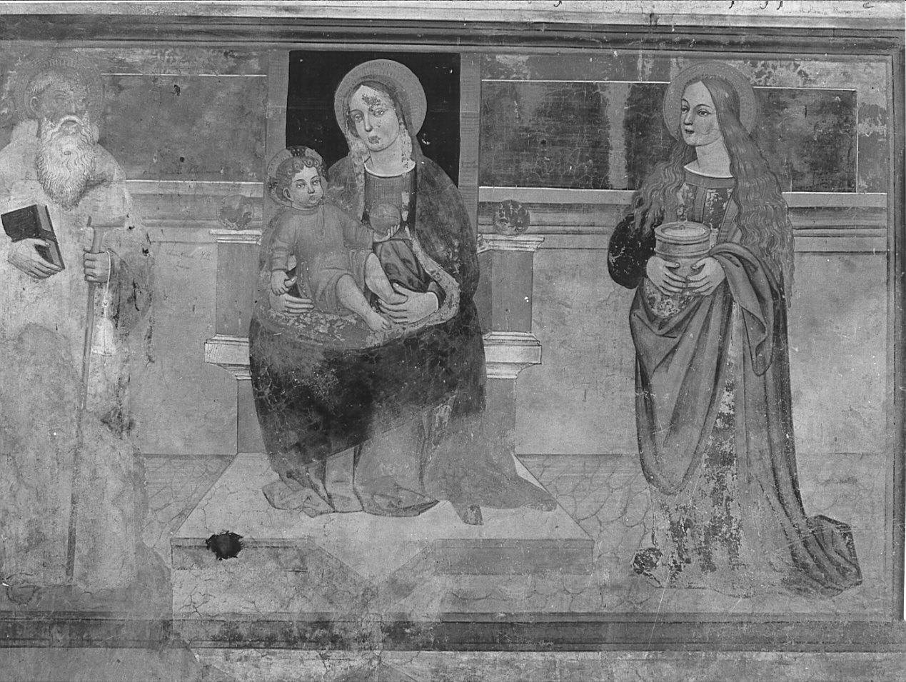 Madonna con Bambino in trono tra santi (dipinto, opera isolata) - ambito lombardo (fine sec. XV)