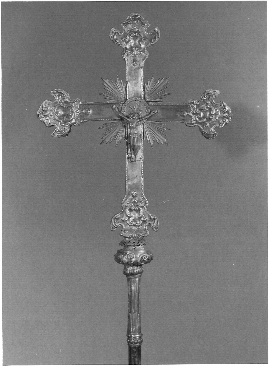 croce processionale, opera isolata - bottega lombarda (prima metà sec. XVIII)