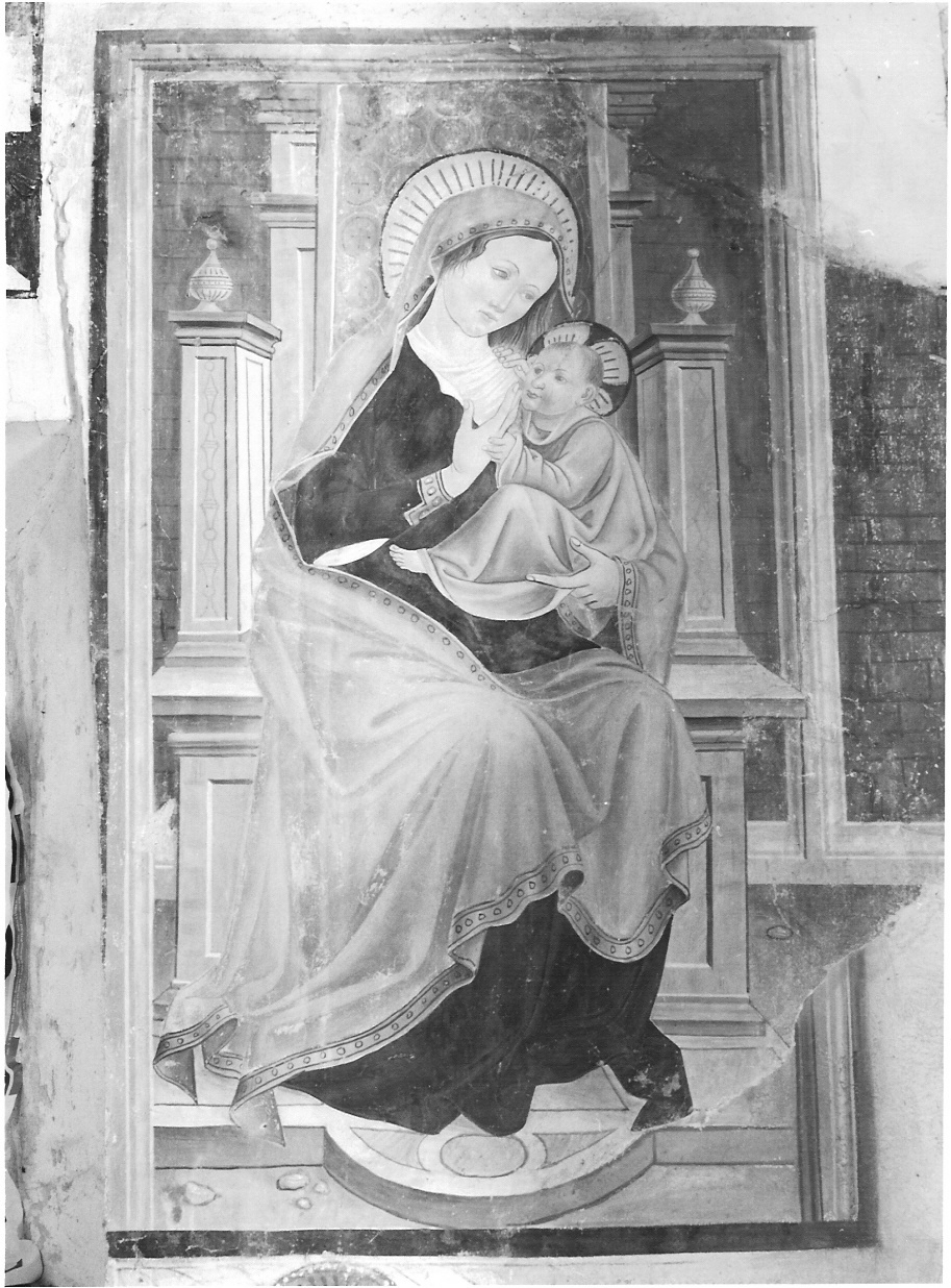 Madonna del Latte (dipinto, frammento) - ambito lombardo (fine/inizio secc. XV/ XVI)