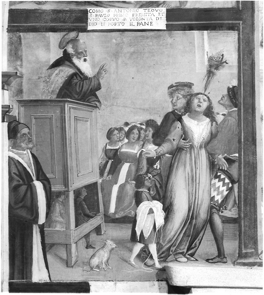 Sant'Antonio Abate libera dal demonio la figlia di Massimiano (dipinto) di De Magistris Sigismondo (sec. XVI)