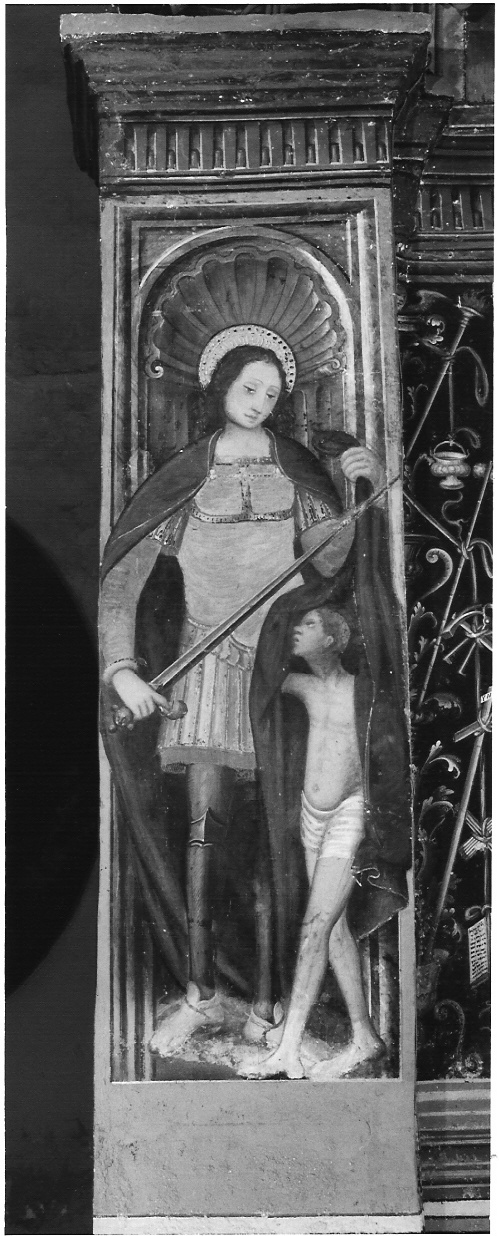 San Martino dona parte del mantello al povero (dipinto) - ambito lombardo (sec. XVI)