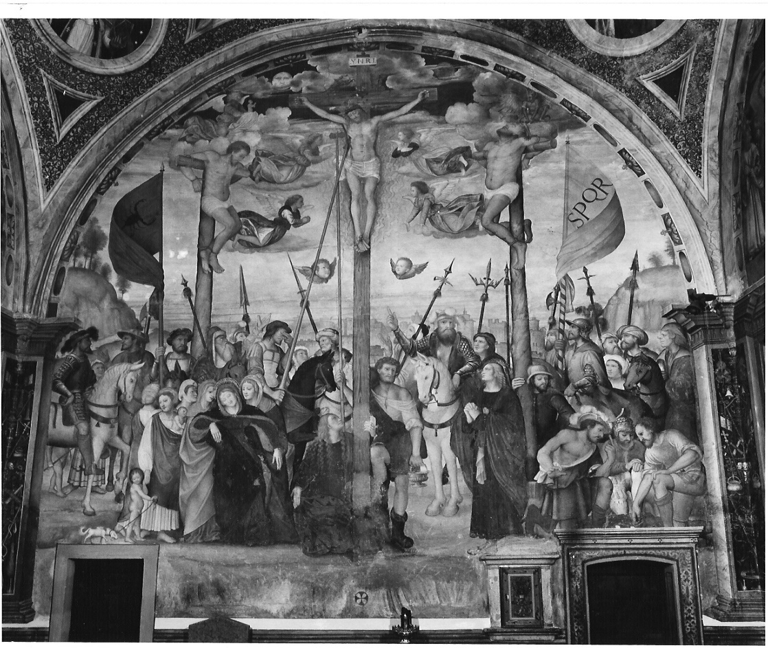 crocifissione di Cristo (dipinto) - ambito lombardo (sec. XVI)