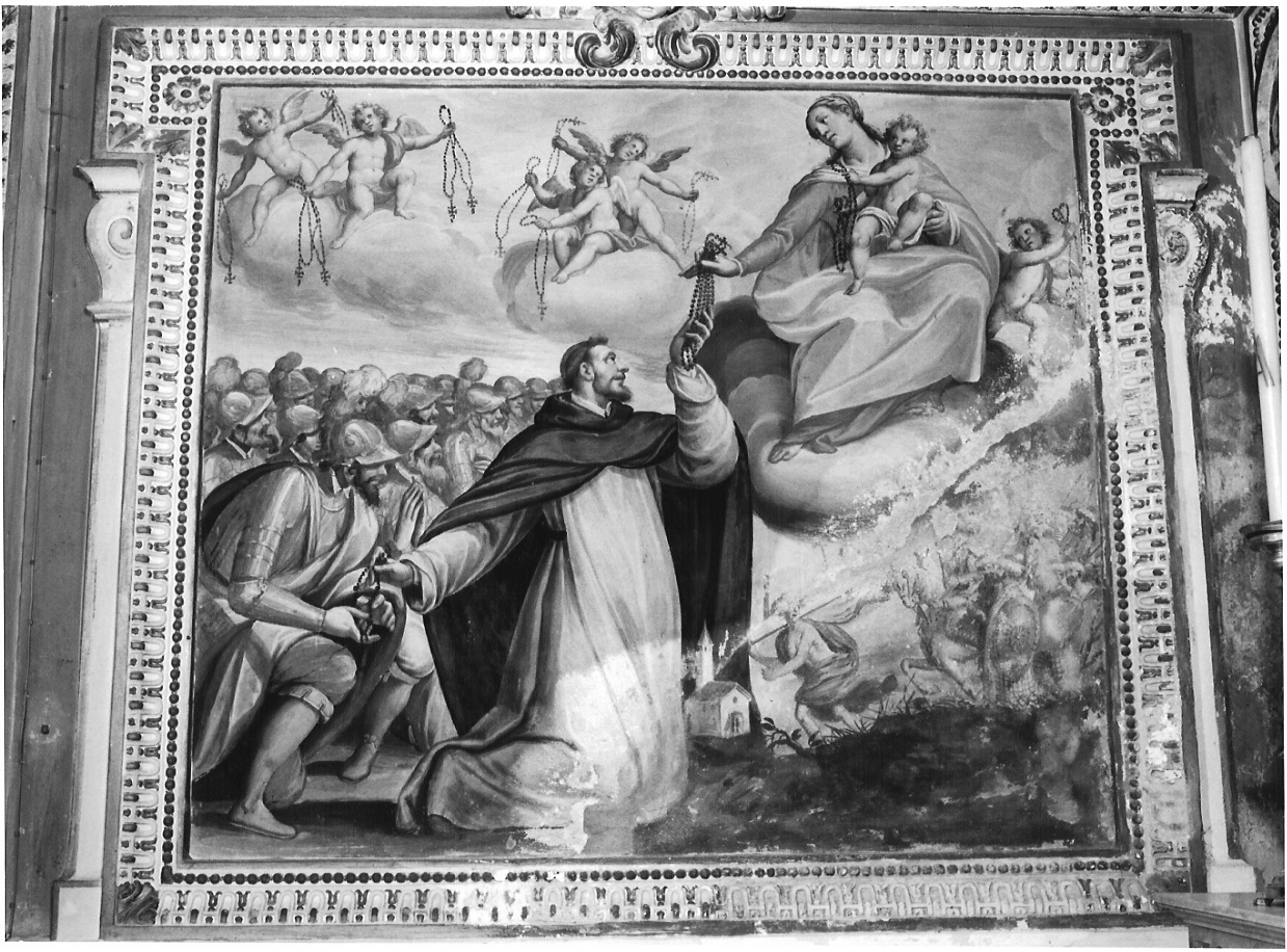 Madonna del Rosario con San Domenico (dipinto) di Della Rovere Giovanni Mauro detto Fiammenghino (attribuito) (sec. XVII)