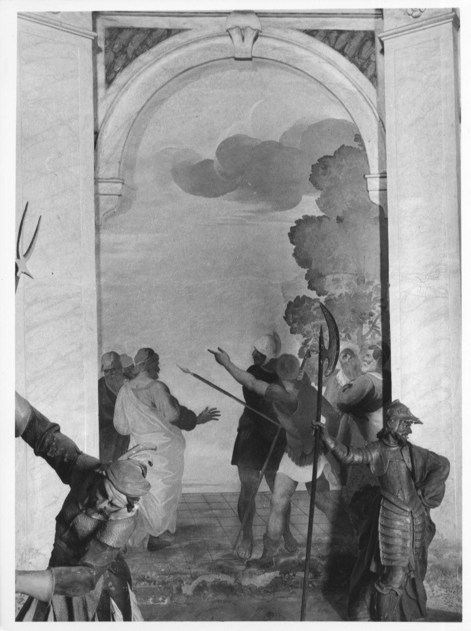 gruppo di uomini e soldati (dipinto, ciclo) di Gaffuri Carlo (sec. XVII)