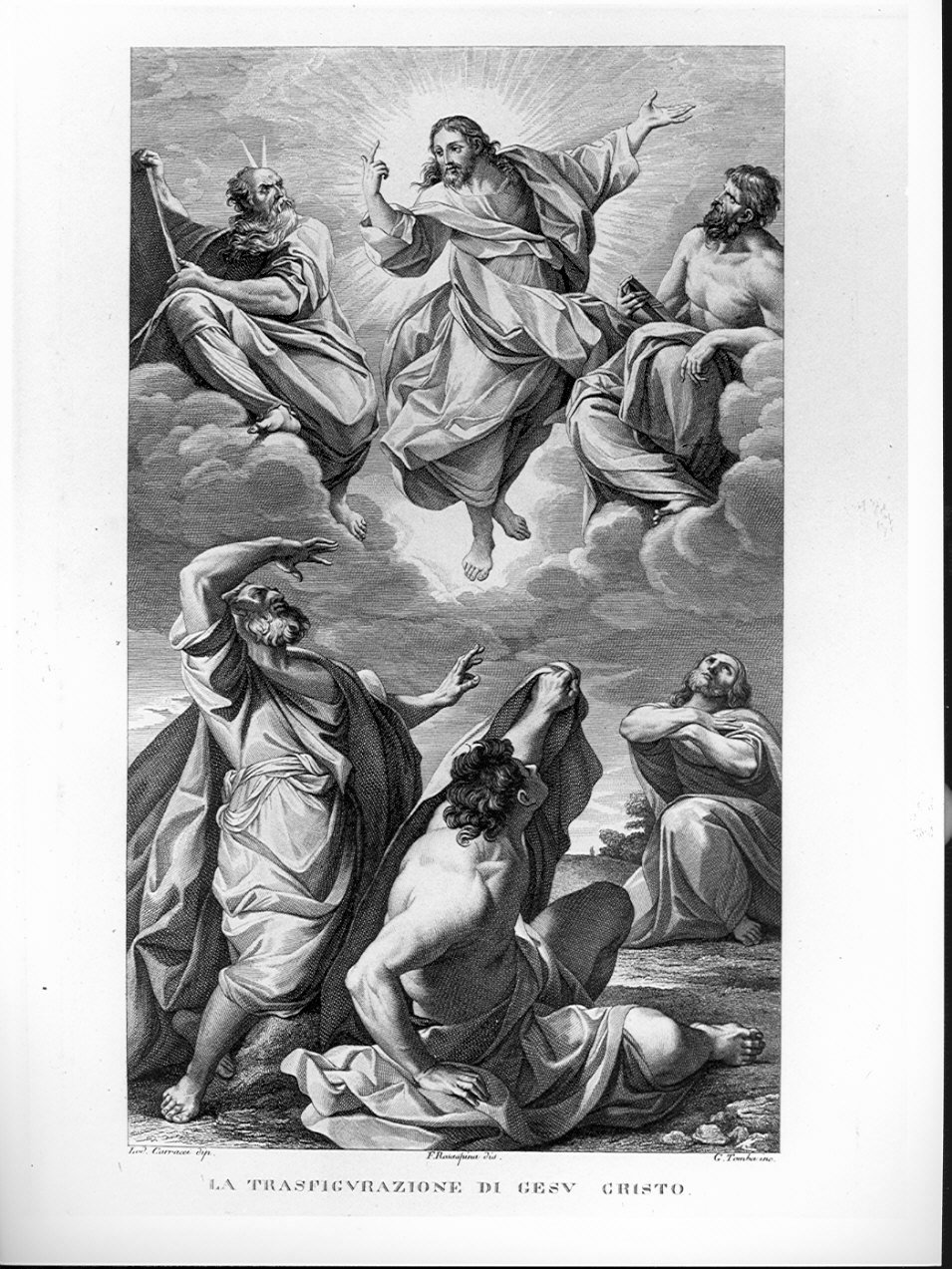 La Trasfigurazione di Gesù Cristo, Tasfigurazione (stampa, serie) di Rosaspina Francesco, Tomba Giulio, Carracci Ludovico (sec. XIX)