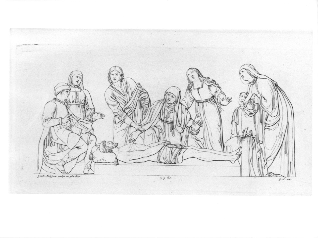compianto sul Cristo morto (stampa, serie) di Guizzardi Giuseppe, Tomba Giulio, Mazzoni Guido (sec. XIX)