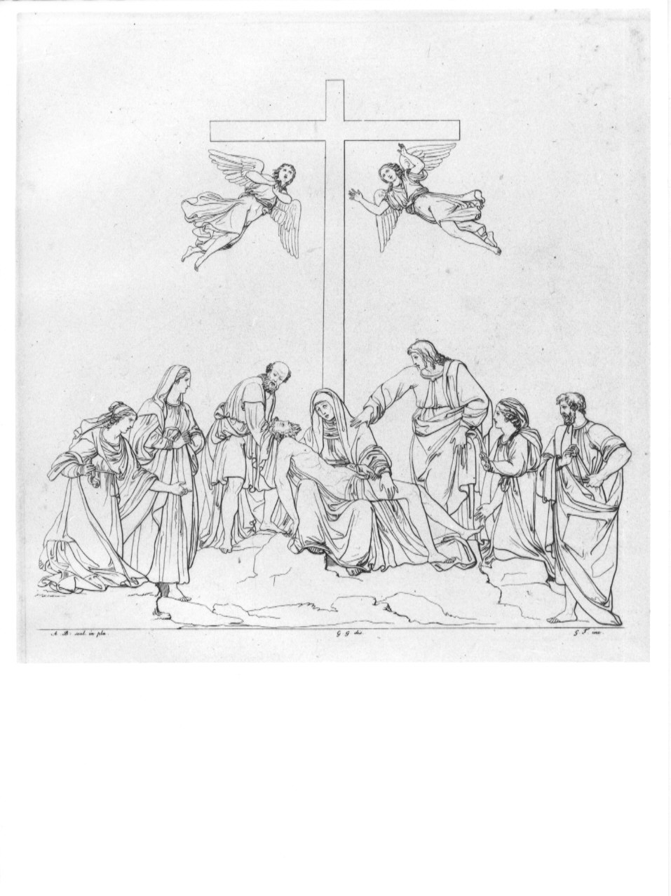 compianto sul Cristo morto (stampa, serie) di Guizzardi Giuseppe, Tomba Giulio, Begarelli Antonio (sec. XIX)