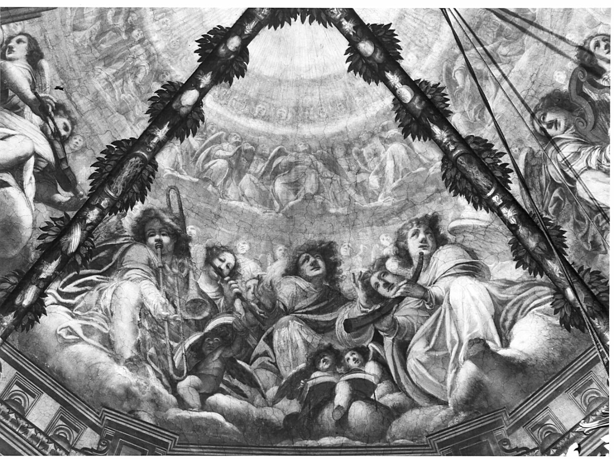 angeli musicanti in gloria (dipinto, elemento d'insieme) di Roverio Bartolomeo detto Genovesino (primo quarto sec. XVII)