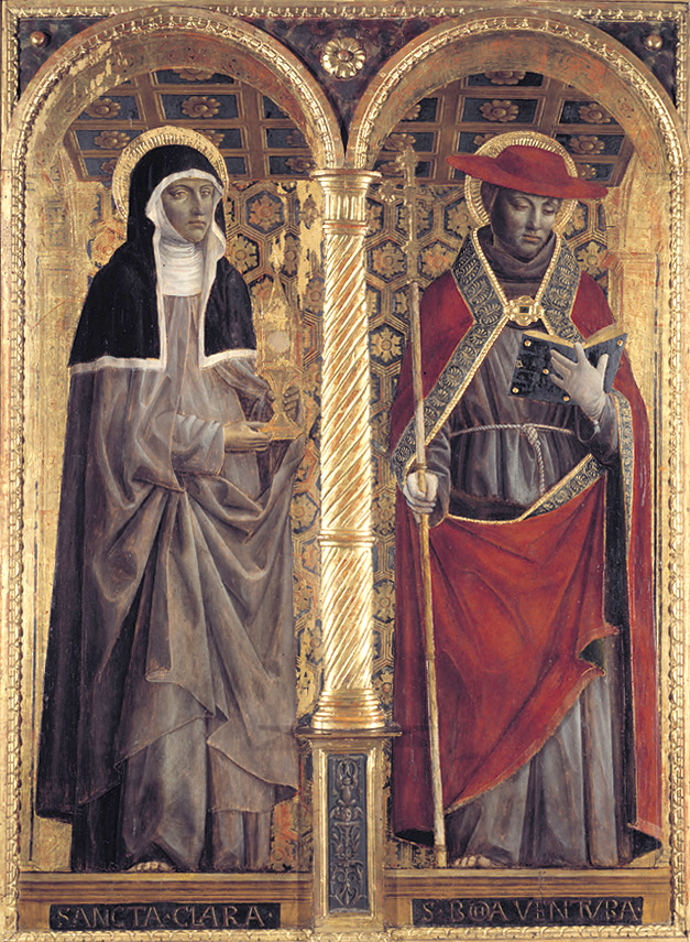 I Santi Chiara e Bonaventura, Santa Chiara (scomparto di polittico, elemento d'insieme) di Foppa Vincenzo (sec. XV)