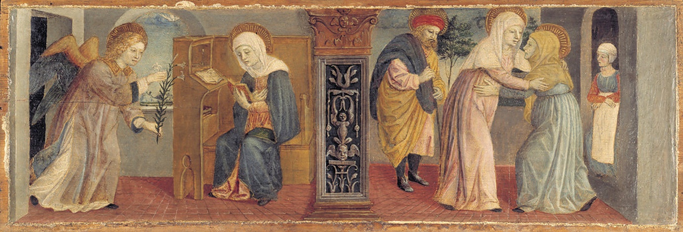 Annunciazione, Annunciazione (scomparto di predella, elemento d'insieme) di Foppa Vincenzo (sec. XV)