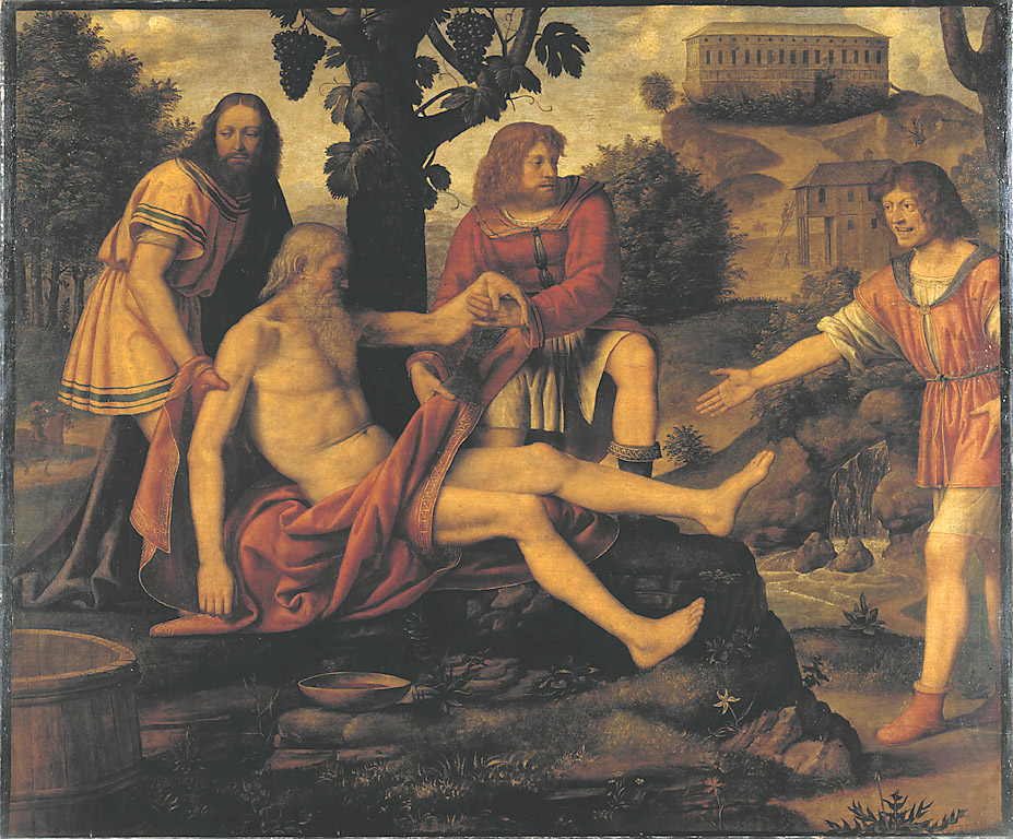 Lo scherno di Cam, scherno di Cam (dipinto, opera isolata) di Luini Bernardino (sec. XVI)