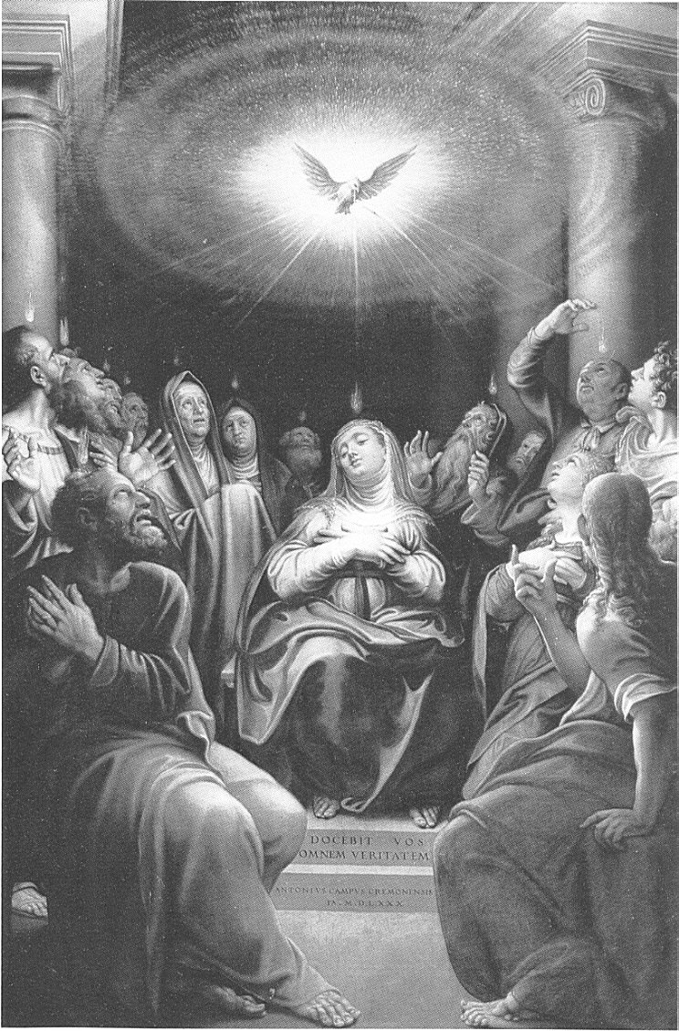 Pentecoste, pentecoste (dipinto, opera isolata) di Campi Antonio (sec. XVI)
