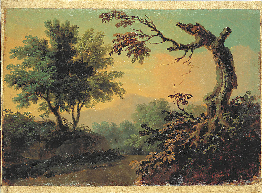 Paesaggio boscoso, paesaggio boscoso (dipinto, serie) di Londonio Francesco (sec. XVIII)