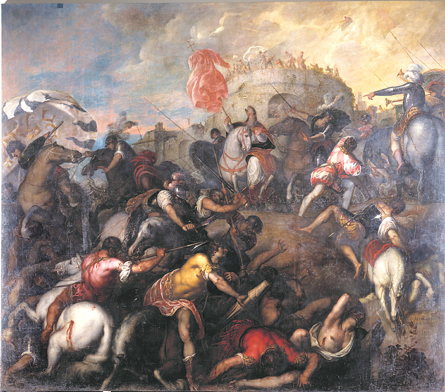 La vittoria dei Carnutesi sui Normanni, scena di battaglia (dipinto, opera isolata) di Varotari Alessandro detto Padovanino (sec. XVII)