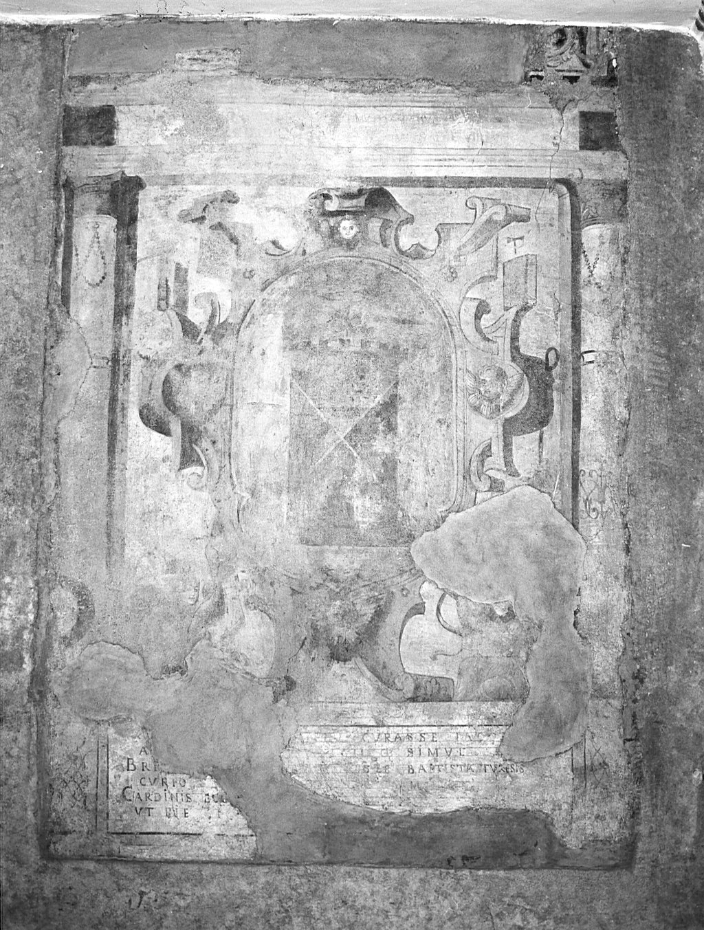 stemma della famiglia Torre (dipinto murale staccato) di Baschenis Cristoforo il Vecchio (bottega) (seconda metà sec. XVI)