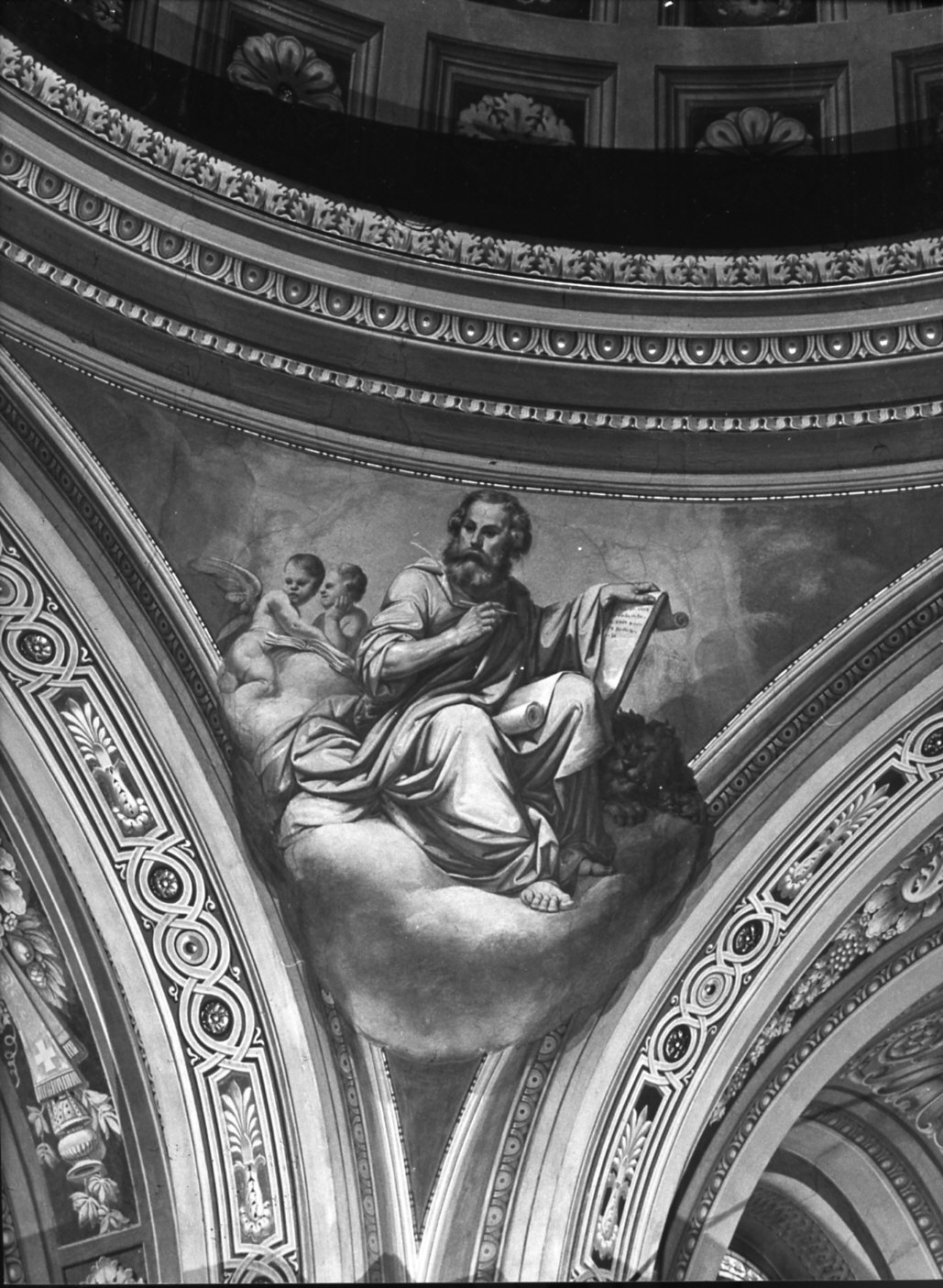 San Marco Evangelista (dipinto murale, elemento d'insieme) di Valtorta Giovanni (sec. XIX)