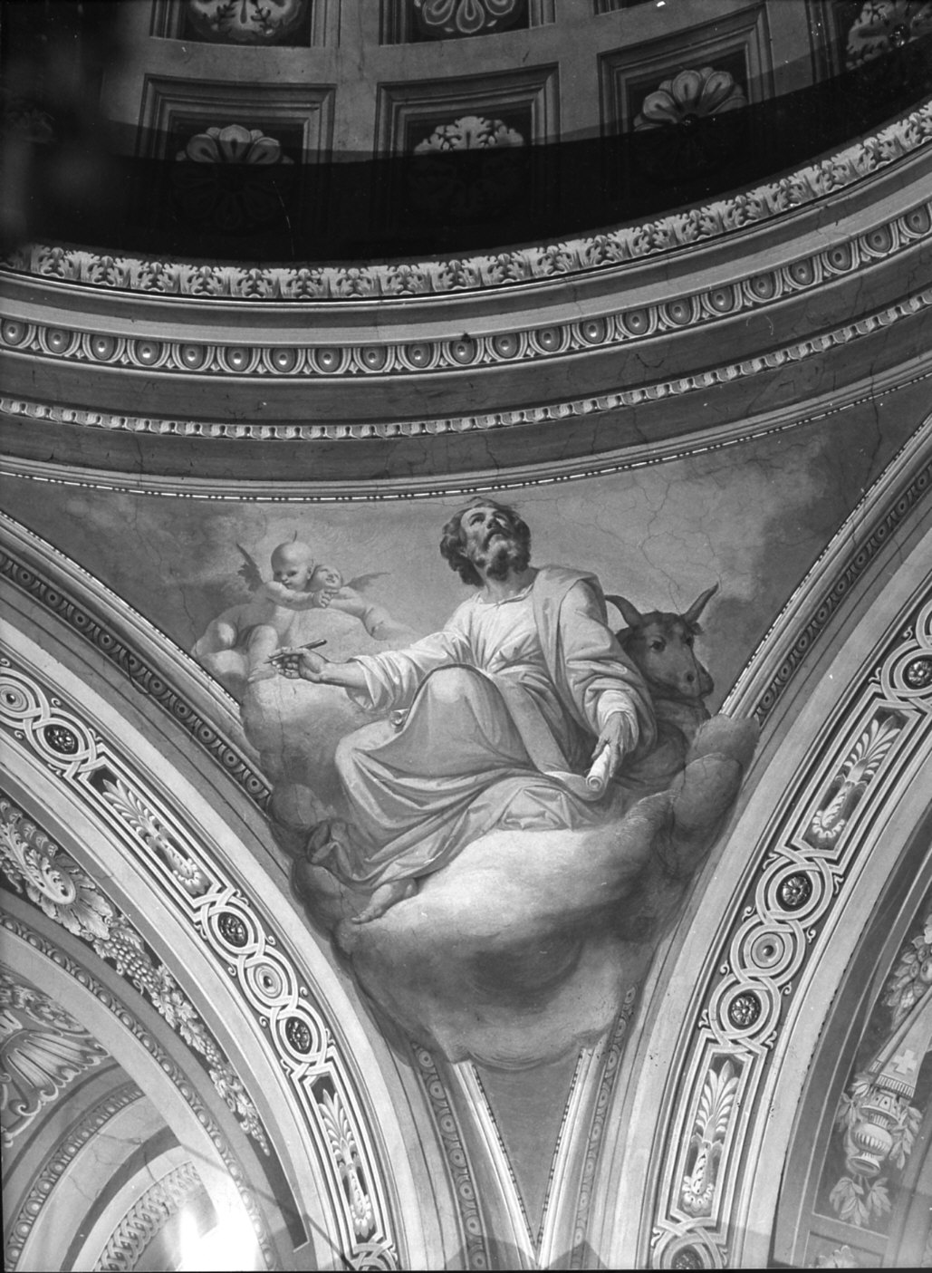 San Luca Evangelista (dipinto murale, elemento d'insieme) di Valtorta Giovanni (sec. XIX)