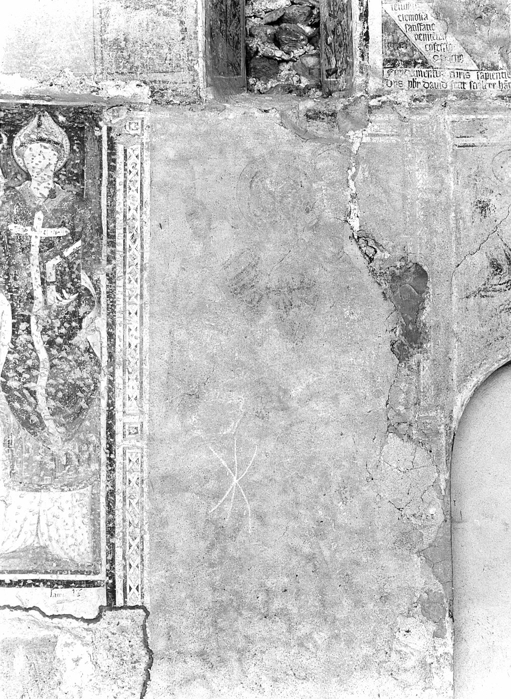 San Cristoforo guada il fiume con Gesù Bambino sulle spalle (dipinto murale staccato) - ambito lombardo (fine/inizio secc. XIV/ XV)