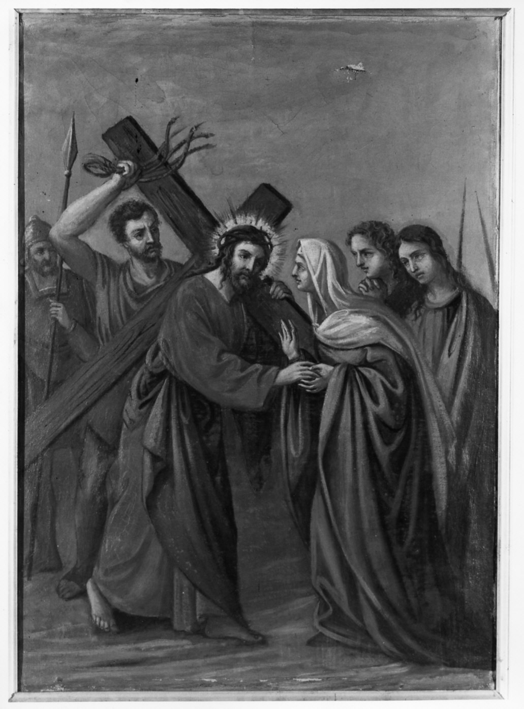 Cristo incontra la Madonna sulla via del Calvario (dipinto, opera isolata) - ambito italiano (sec. XIX)