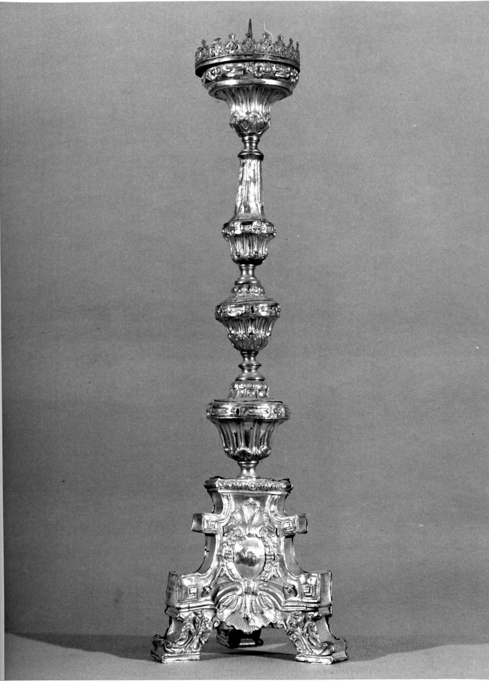 candeliere, opera isolata - bottega lombarda (seconda metà sec. XVIII)