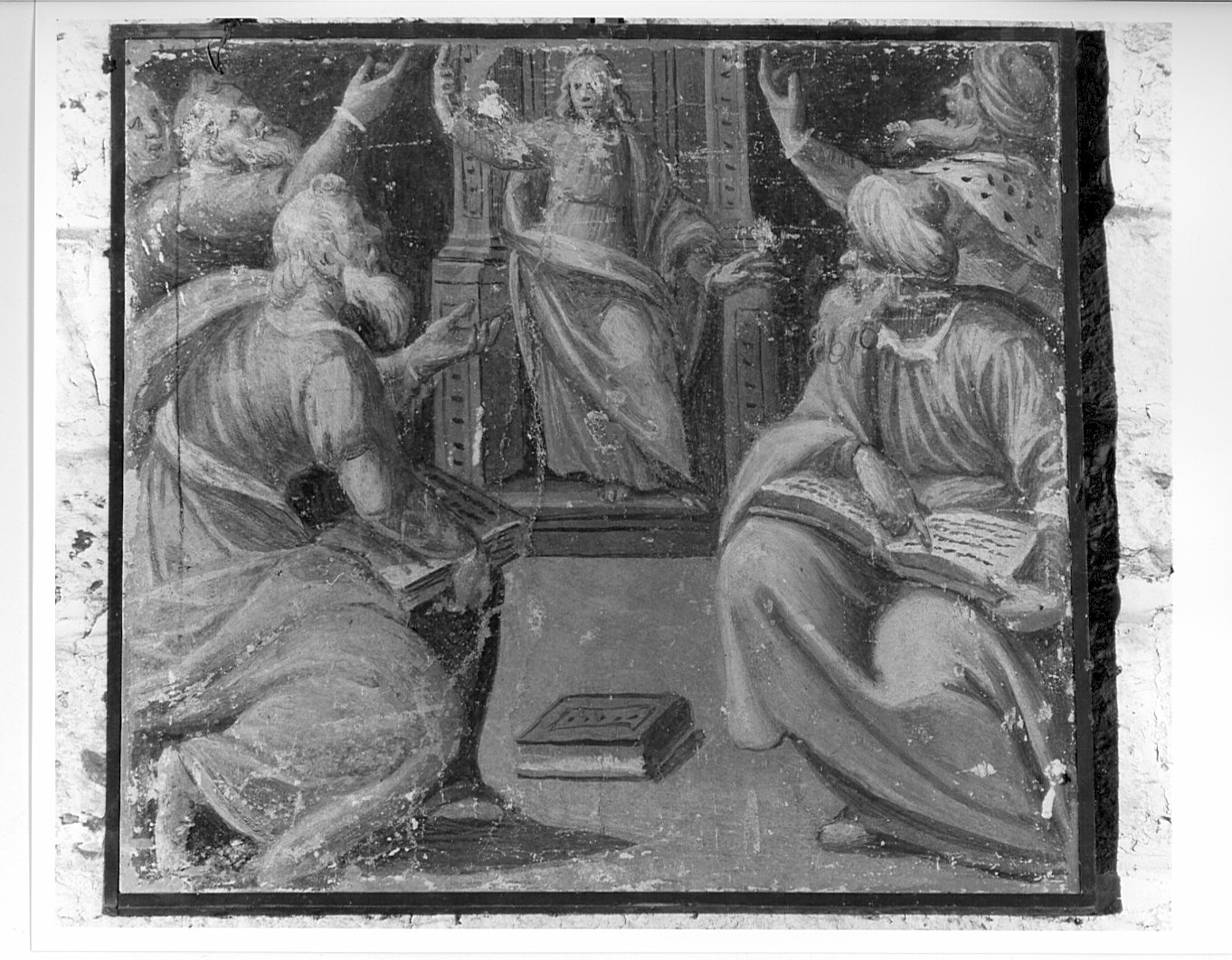 Gesù Bambino docente (dipinto murale) di Della Rovere Giovanni Mauro detto Fiammenghino (sec. XVII)