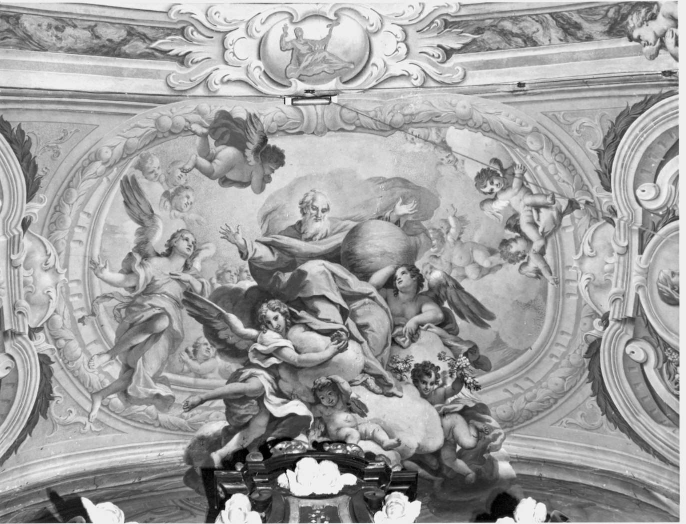 Dio Padre in gloria (dipinto murale) di Parravicini Giacomo detto Gianolo (attribuito) (fine/inizio secc. XVII/ XVIII)