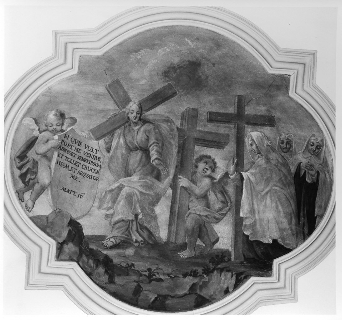 Allegoria della scelta monastica (dipinto murale, opera isolata) - ambito lombardo (sec. XVIII)