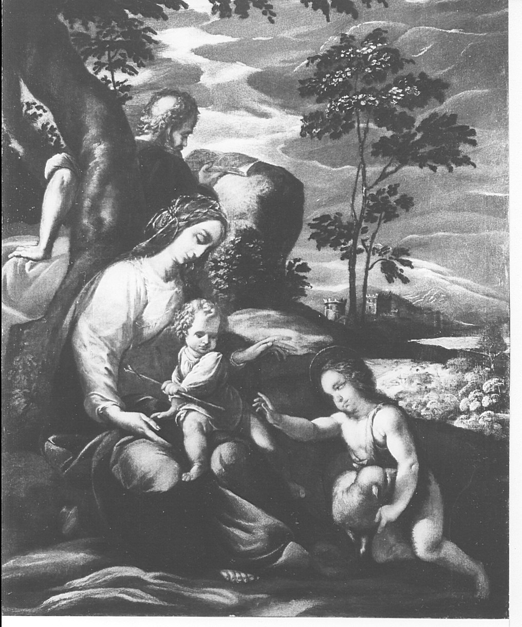 Sacra Famiglia (dipinto, opera isolata) - ambito lombardo (sec. XVII)