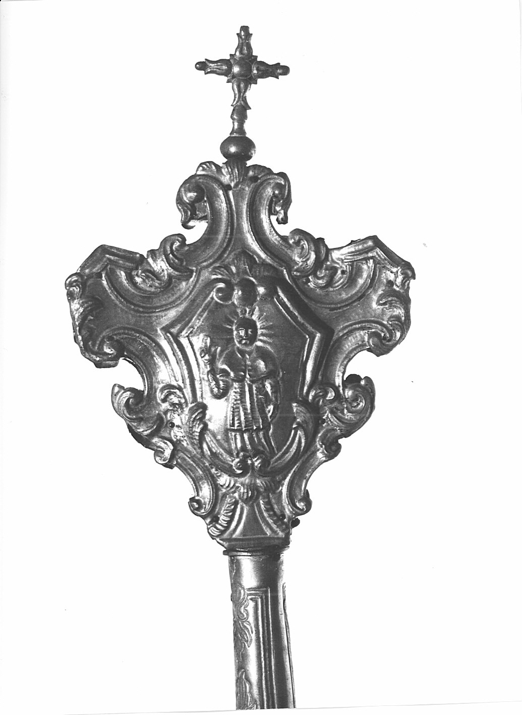 mazza processionale, serie - bottega lombarda (sec. XVIII)