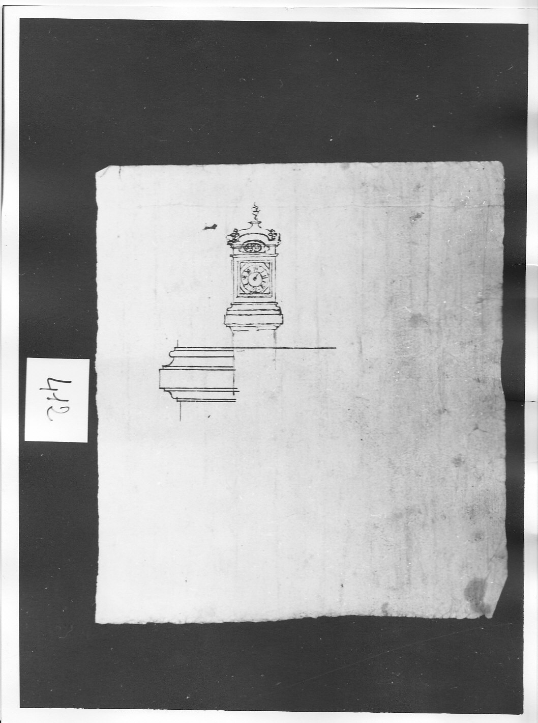 Schizzo per orologio (disegno, opera isolata) di Ligari Pietro (attribuito) (prima metà sec. XVIII)