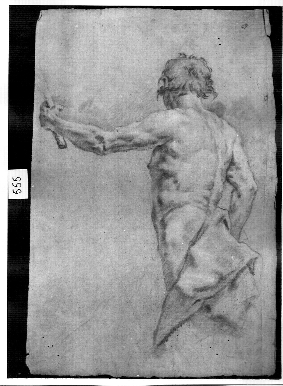 nudo di schiena a mezza figura (disegno, opera isolata) di Ligari Cesare (attribuito) (sec. XVIII)