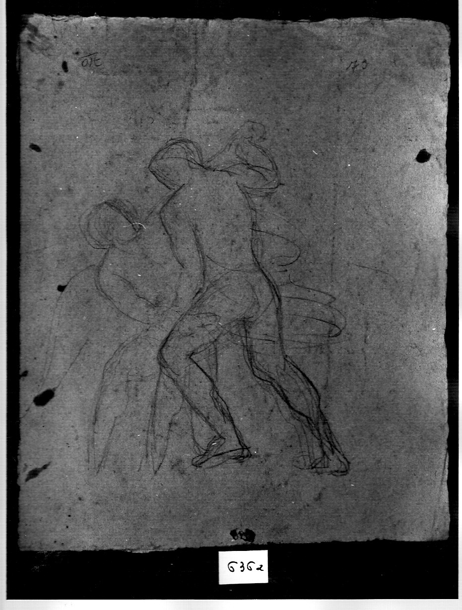 schizzo di Giacobbe che lotta con l'Angelo (disegno, opera isolata) di Ligari Angelo (attribuito) (sec. XIX)